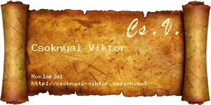 Csoknyai Viktor névjegykártya